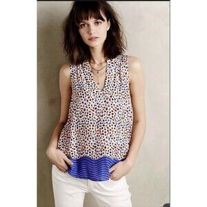 Maeve Anthropologie Top Womens 10 Sleeveless Flowy Tank Office Tanktop